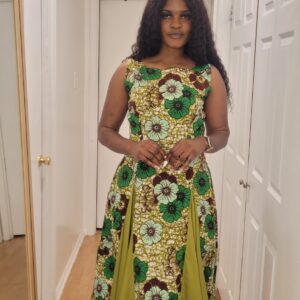 Elegant Green Floral Maxi Dress