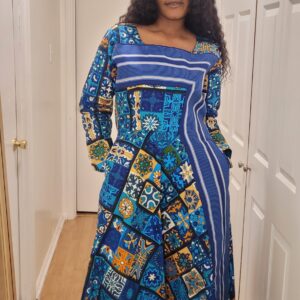 Blue Geo-Floral Dress